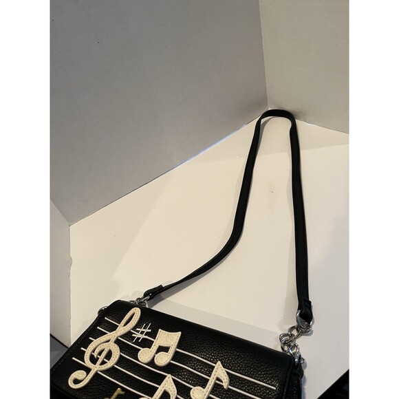 Charming Charlie Music Note Black Small Crossbody Purse - Picture 4 of 11